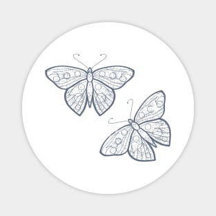 Line Drawing Butterflies Magnet